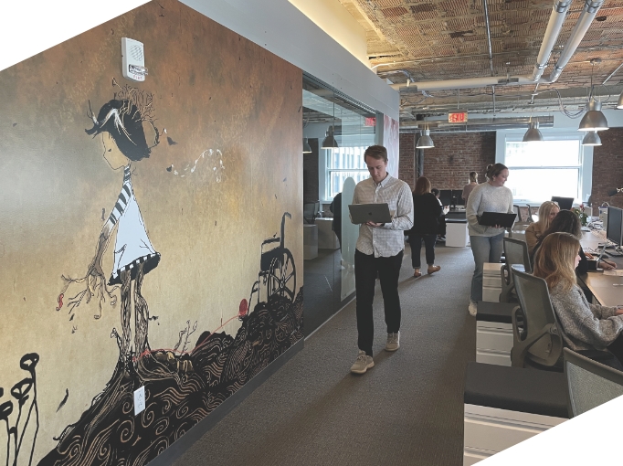 Havas Life Rare featured artwork on wall inside office